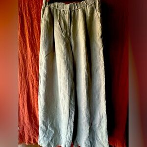 Eileen Fisher Linen Pants Full Length Wide Leg